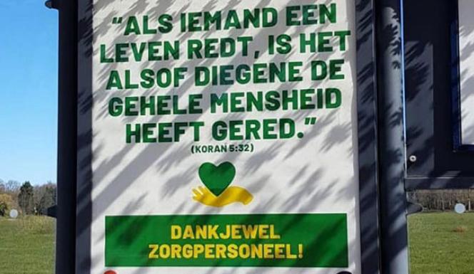 Hollanda'da sağlık çalışanlarına Kur'an-ı Kerim'den ayetle teşekkür