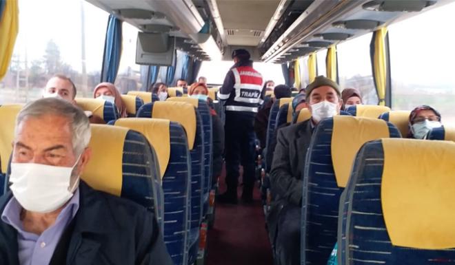 SARIKAYADA JANDARMADAN OTOBÜSLERDE HES KODU DENETİMİ