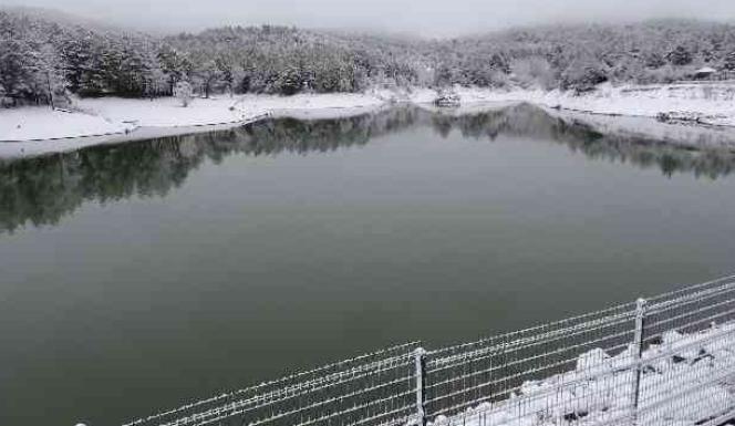 KARIN YOZGATA YAĞDIĞI İLK GÜNDE ÇAMLIK MANZARASI
