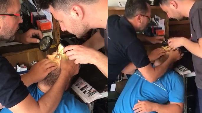 Gözüne kaçan cismi tornacıda çıkardılar