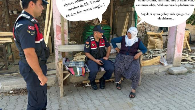 KÖYDEKİ TEYZENİN JANDARMAYA DUASI : ALLAH AYAĞINIZA TAŞ DEĞDİRMESİN