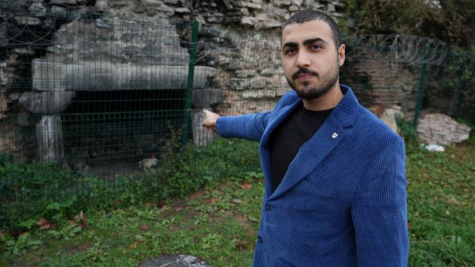 DOĞU ROMA DÖNEMİNDE GEÇİŞ KAPISIYDI, KAYBOLMAYA YÜZ TUTAN TARİHİ YAPI HAVADAN GÖRÜNTÜLENDİ