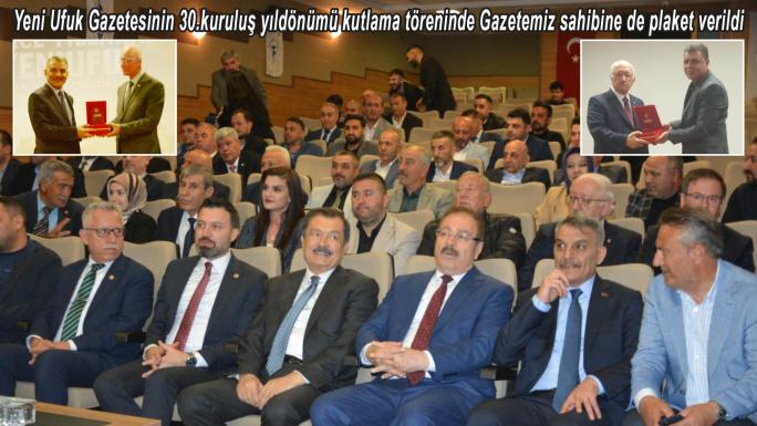 YENİUFUK GAZETESİNDEN HİZMETLERİ VE ETKİNLİKLERİYLE YOZGAT'A DEĞER KATAN 30 KİŞİYE TEŞEKKÜR PLAKETİ