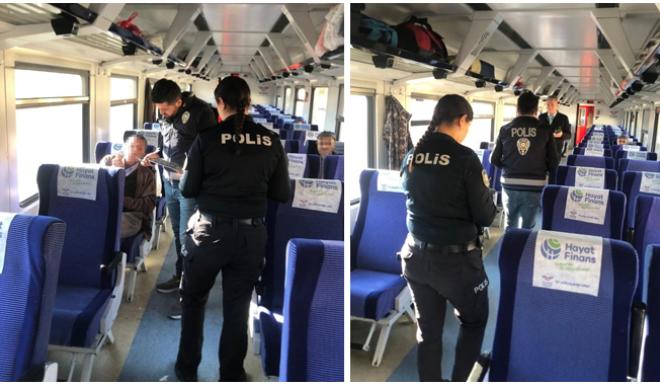 TREN SEYAHATİNDE YERKÖY’DEN SEKİLİYE POLİS DENETİMİ