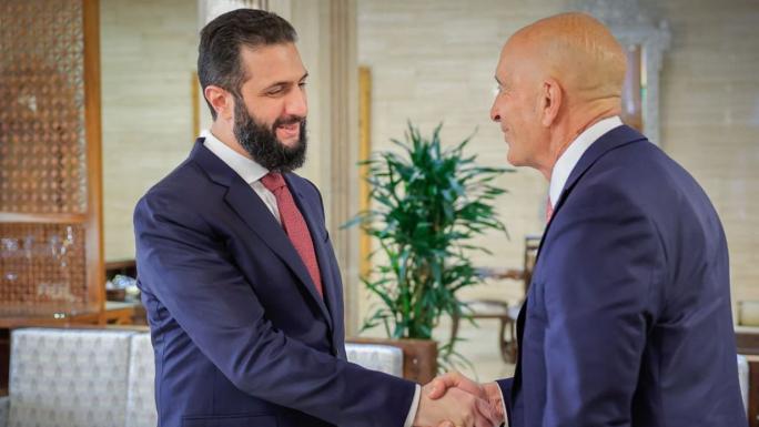 SURİYE DEVLET BAŞKANI EŞ-ŞARA, ABD'NİN SURİYE ÖZEL TEMSİLCİSİ BARRACK'I KABUL ETTİ