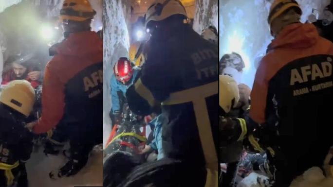 DAMDA KAR TEMİZLERKEN ÜZERLERİNE ÇIĞ DÜŞTÜ