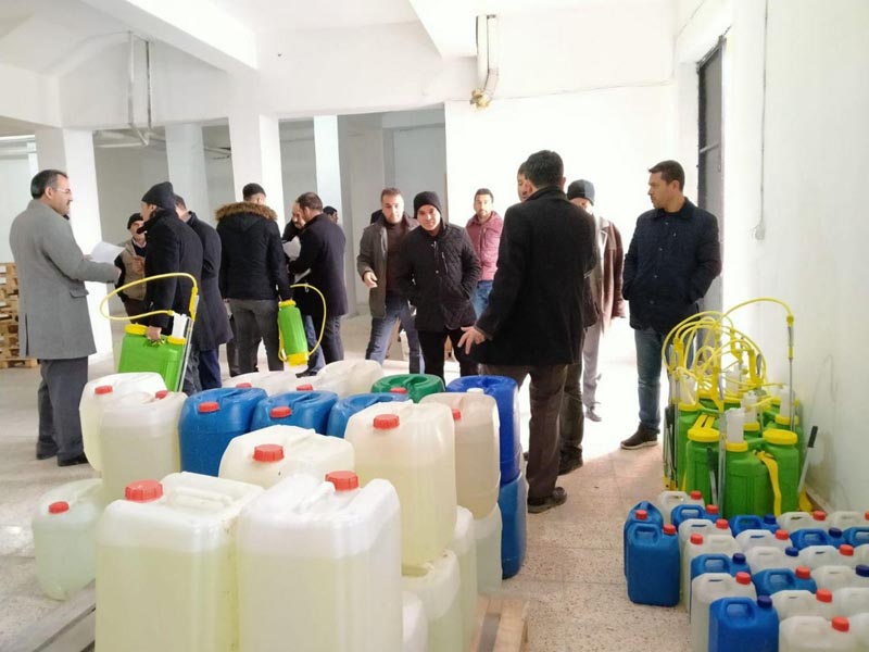SORGUNDAKİ BÜTÜN OKULLARA DEZENFEKTASYON İLACI DAĞITILDI