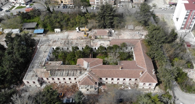 Hadımköy’deki pandemi hastanesi çalışmaları havadan görüntülendi