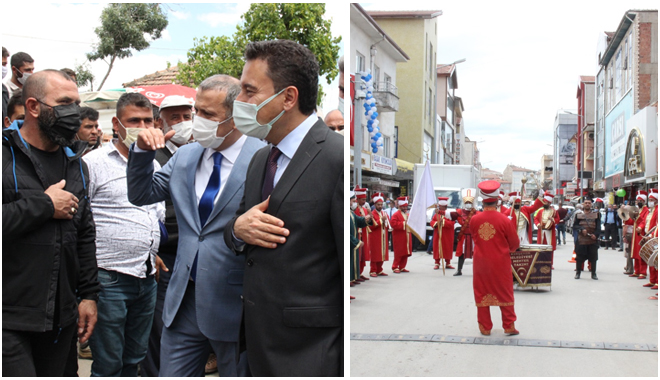 DEVA PARTİSİ LİDERİ BABACAN’A YERKÖYDE MEHTERANLI KARŞILAMA