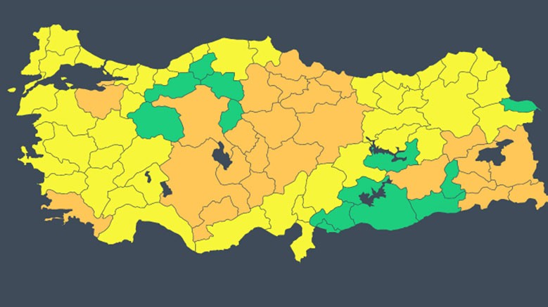 METEOROLOJİDEN 27 İL’E SARI ve TURUNCU KODLU UYARI