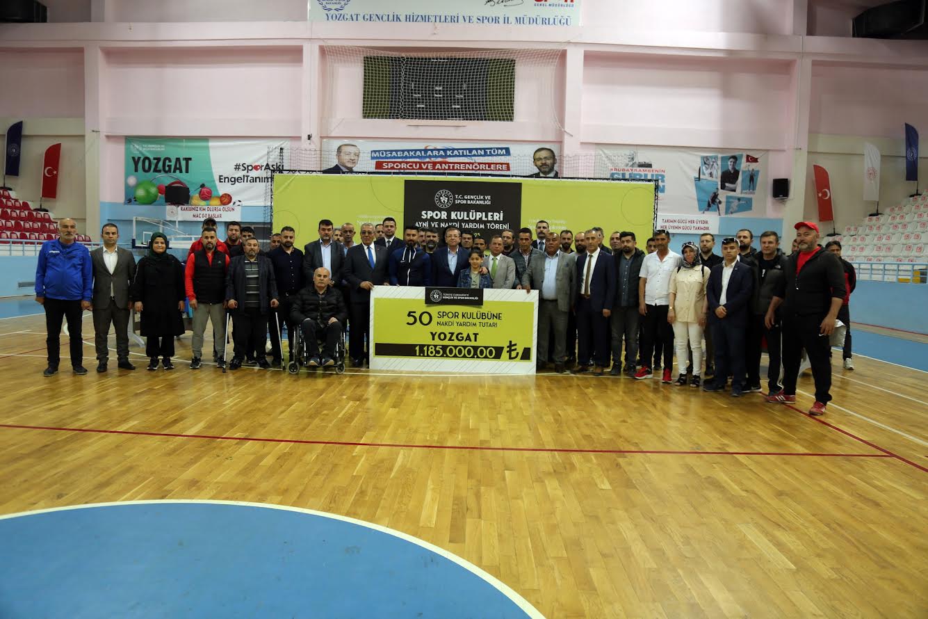 YOZGAT’TAKİ 50 AMATÖR SPOR KULÜBÜNE  PARA VE MALZEME DESTEĞİ