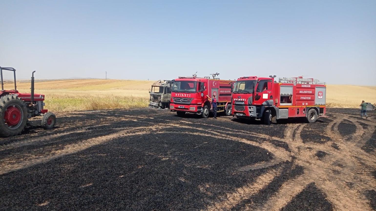 SORGUN'DA 200 DEKAR EKİLİ TARIM ARAZİSİ CAYIR CAYIR YANDI