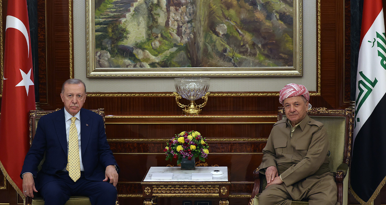CUMHURBAŞKANI ERDOĞAN, MESUT BARZANİ’Yİ KABUL ETTİ