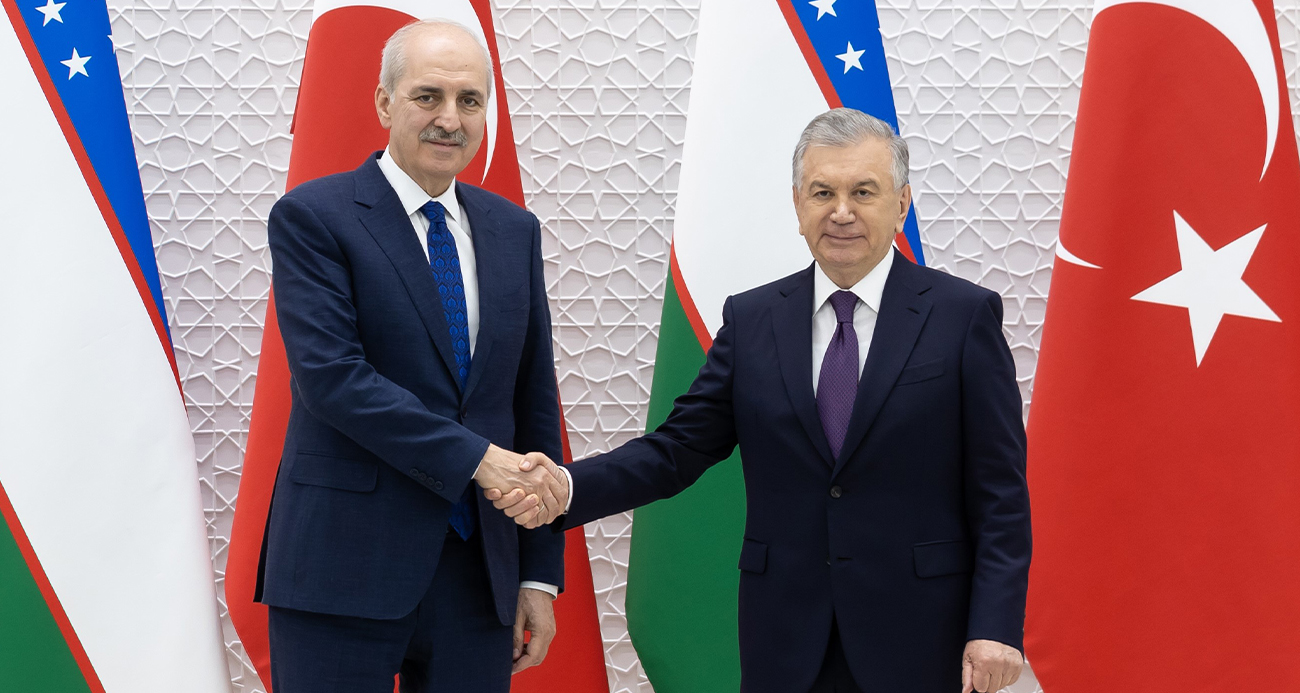 TBMM BAŞKANI KURTULMUŞ, ÖZBEKİSTAN CUMHURBAŞKANI MİRZİYOYEV TARAFINDAN KABUL EDİLDİ 