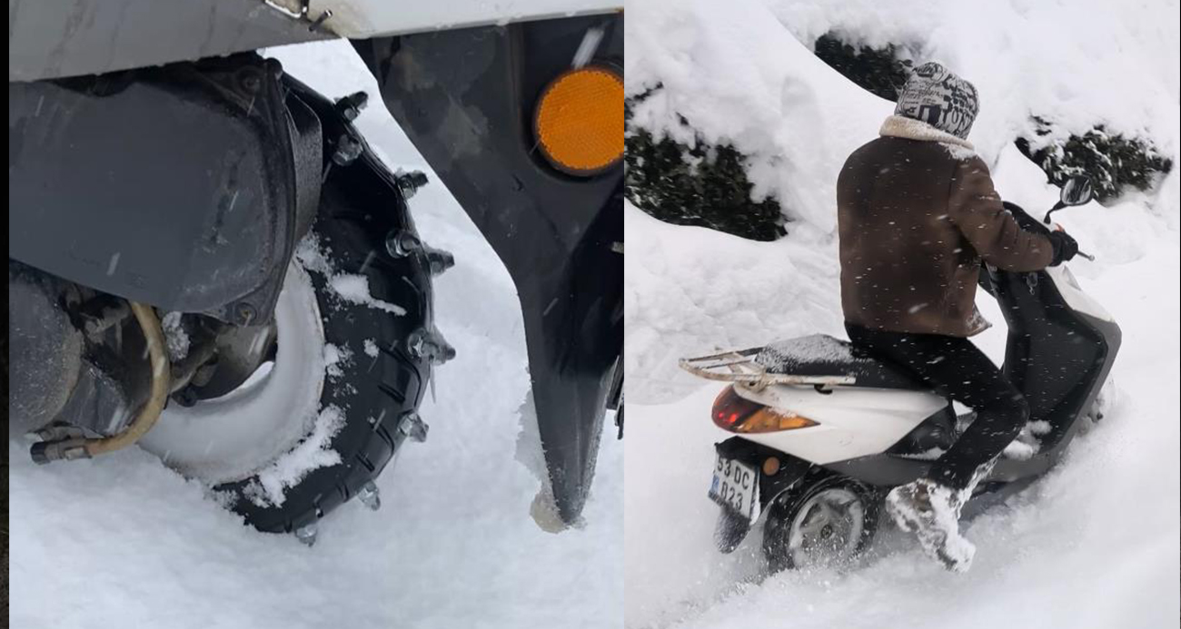 BÖYLE OLUR RİZELİ’NİN KAR MOTOSİKLETİ