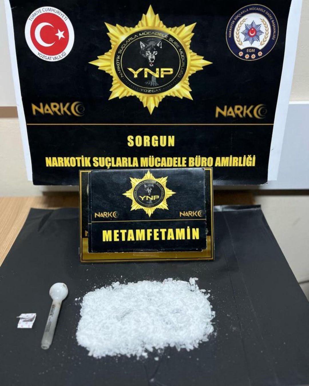 SORGUN’DA METAMFETAMİN ELE GEÇİRİLDİ