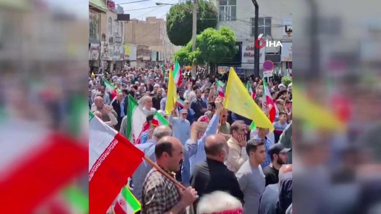 İRAN'IN DÖRT BİR YANINDA İSRAİL ALEYHİNDE PROTESTO