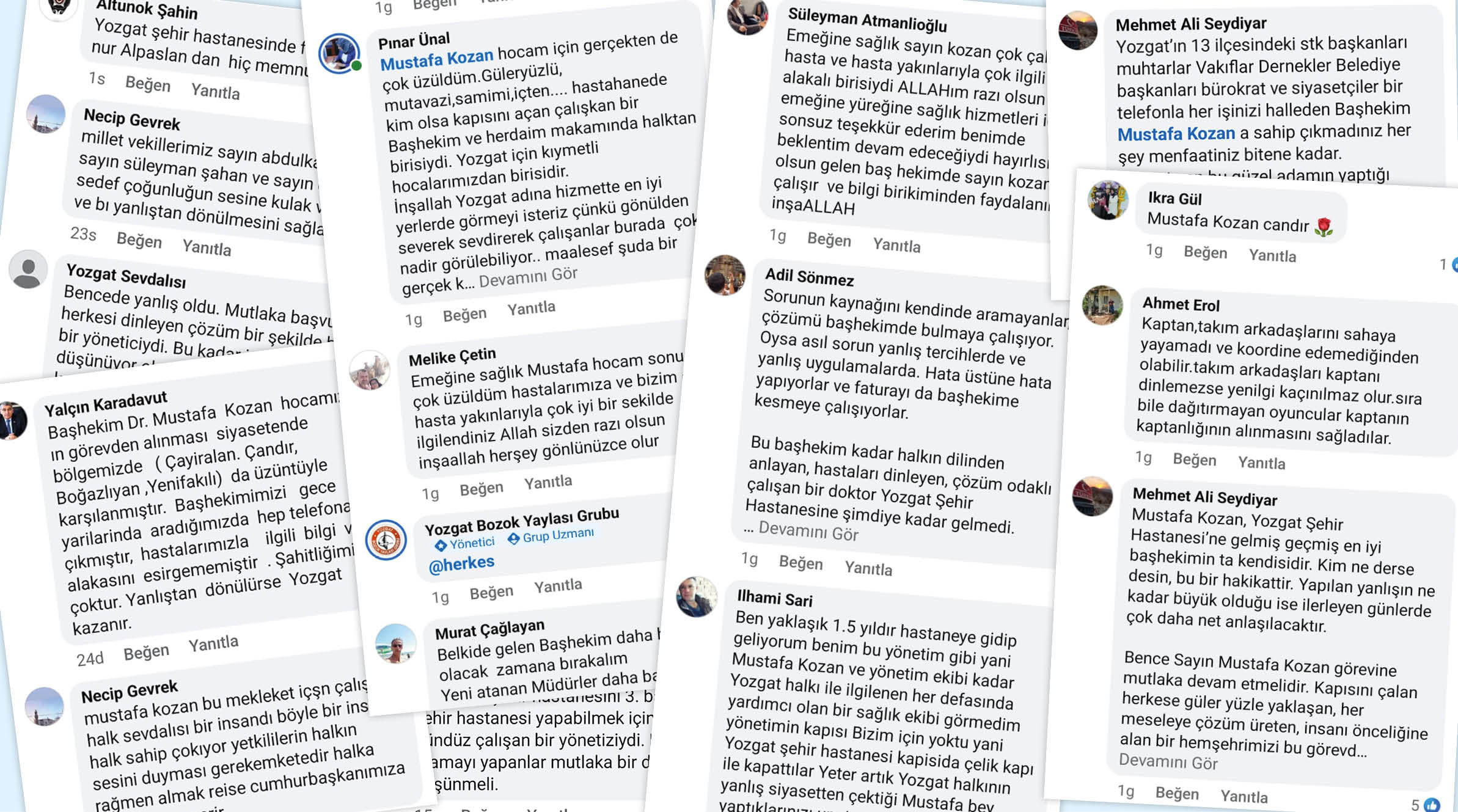 VATANDAŞLAR DR.MUSTAFA KOZAN'A SOSYAL MEDYADA SAHİP ÇIKTI