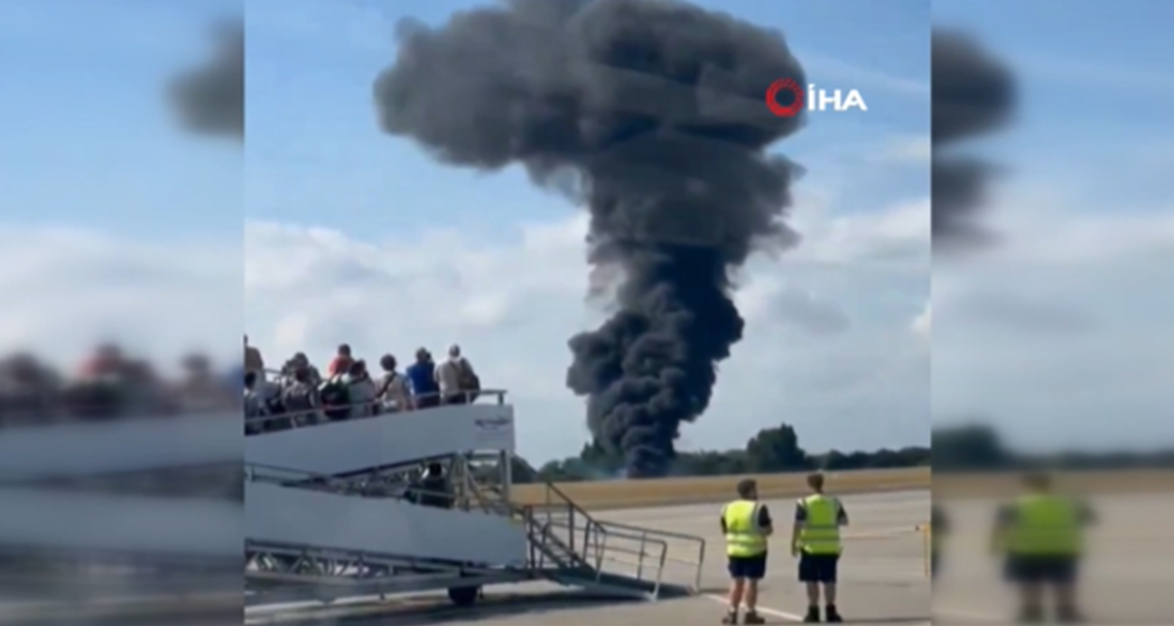LONDRA’DA YOLCU UÇAĞI HAVALANDIKTAN SANİYELER SONRA DÜŞTÜ