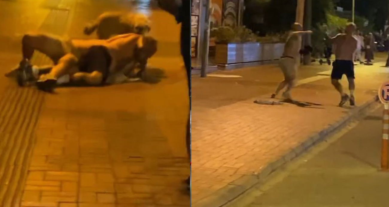 ALANYA’DA RUS TURİSTLERİN YUMRUKLU KAVGASI KAMERADA
