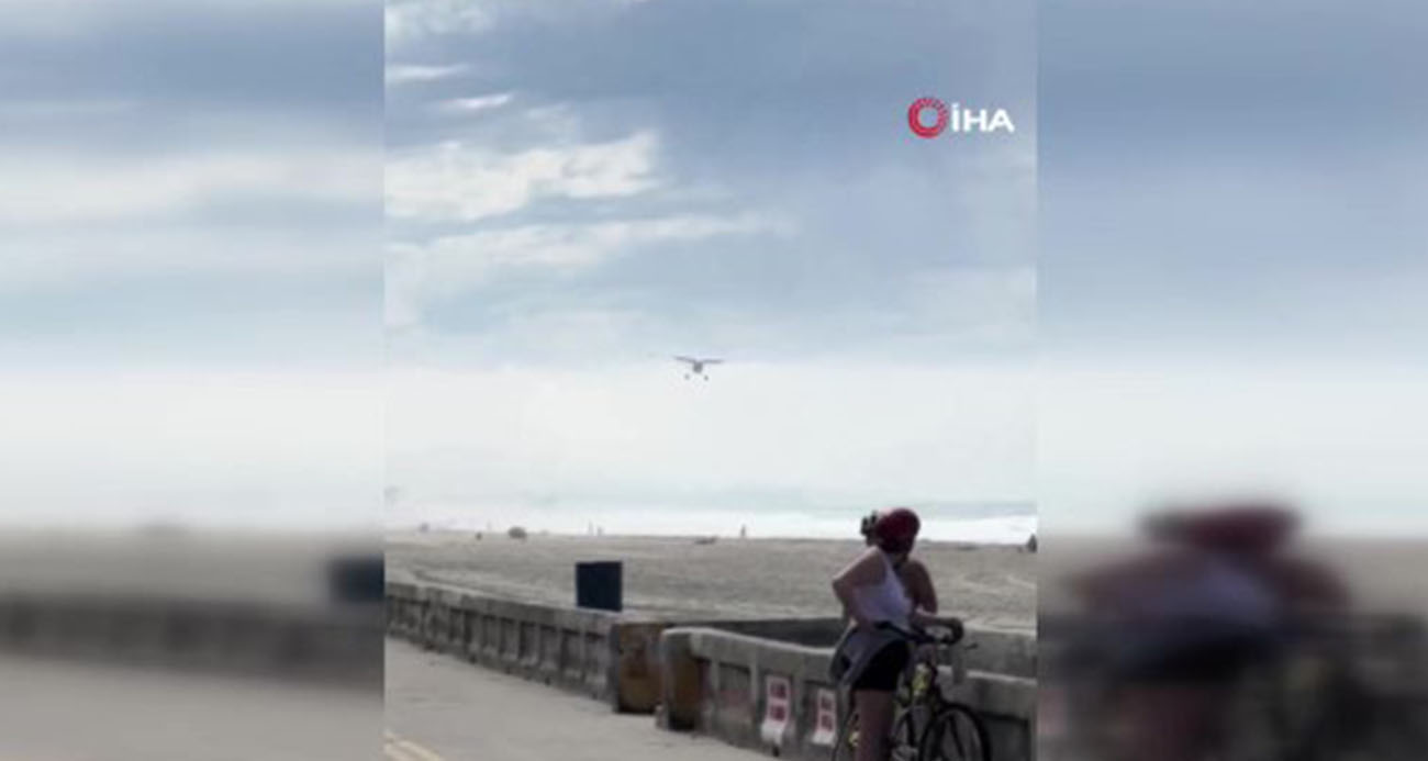 MOTORU DURAN PERVANELİ UÇAK, ABD’DE SAHİLE ACİL İNİŞ YAPTI 