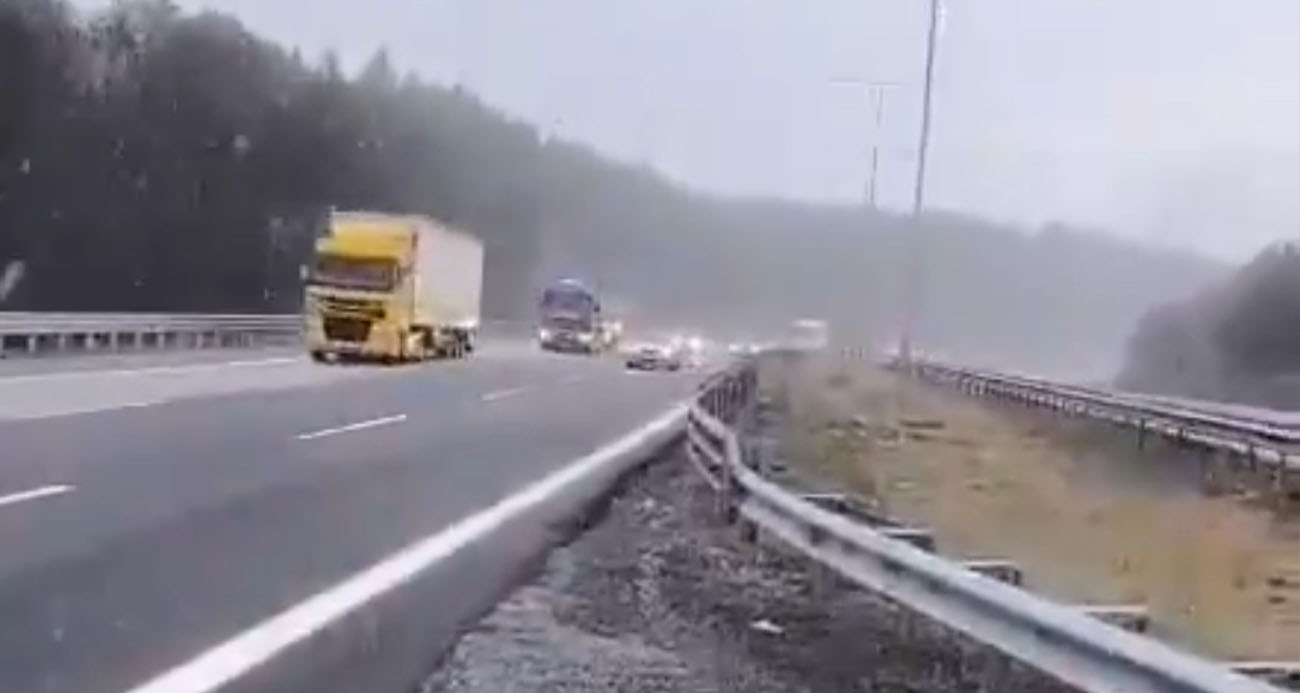 TEM’İN BOLU GEÇİŞİNDE KAR BAŞLADI