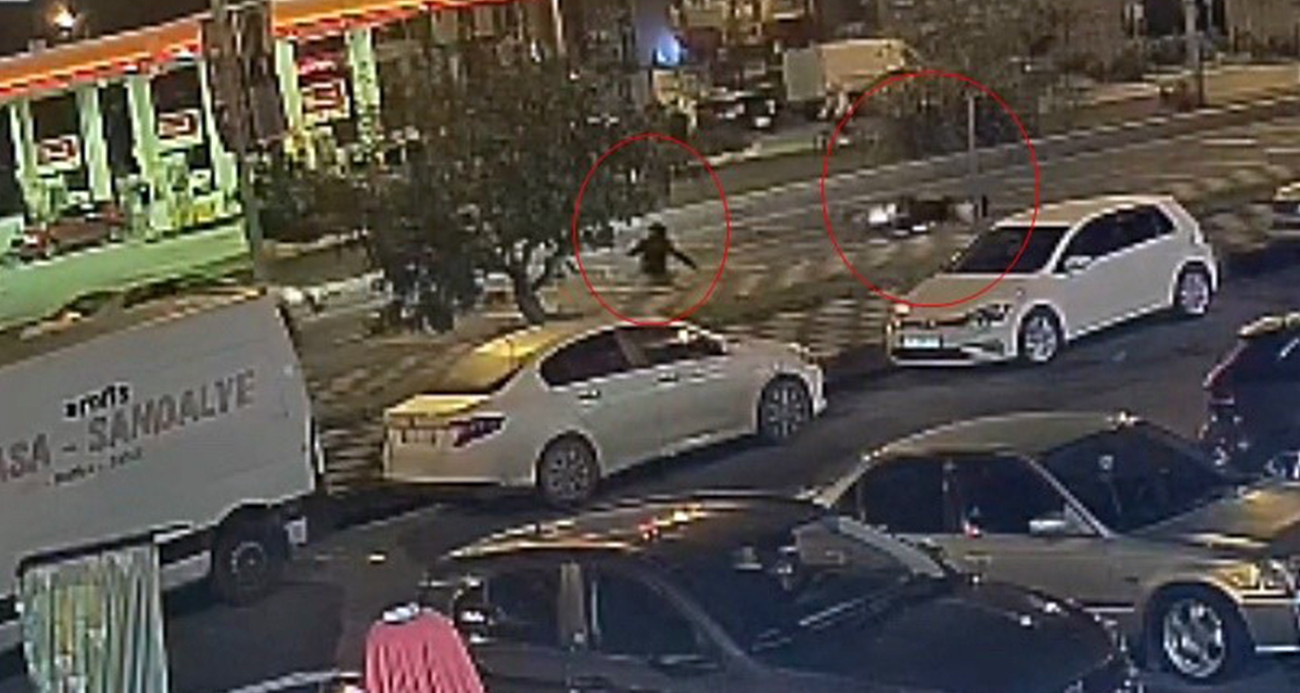 METRELERCE SÜRÜKLENDİ, KAZAYI YARA ALMADAN ATLATTI: O ANLAR KAMERADA 