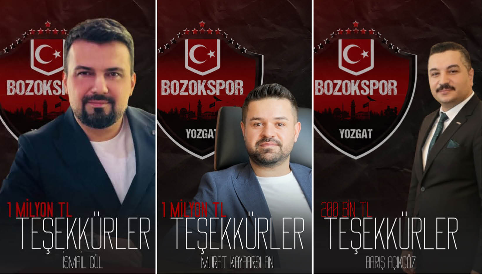 YOZGAT'TA YARDIMSEVER ZENGİNLER BOZOKSPORA BİR HAFTADA 7 MİLYON 694 BİN TL BAĞIŞ DESTEĞİ SAĞLADI