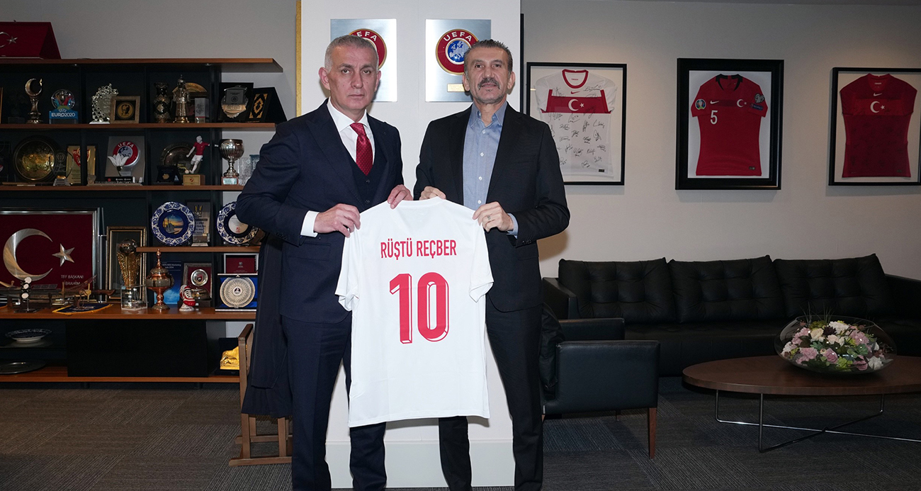 RÜŞTÜ REÇBER, TFF BAŞKANI HACIOSMANOĞLU İLE GÖRÜŞTÜ 