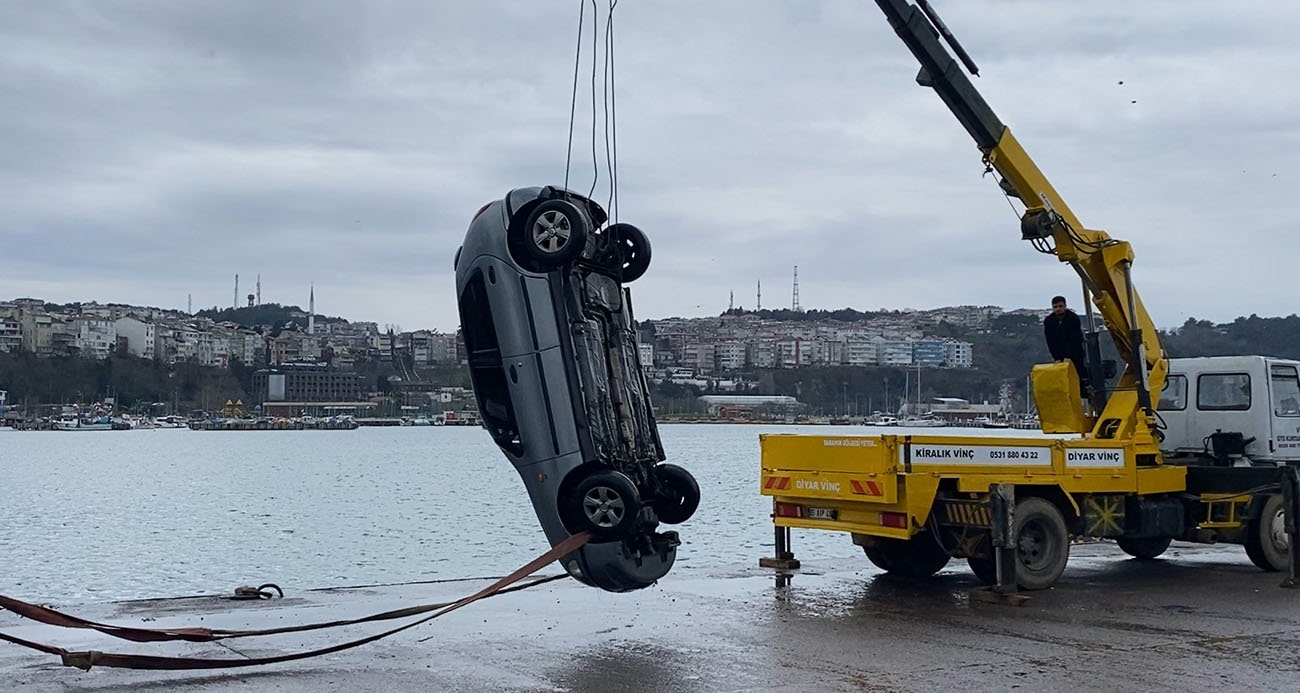 ŞİLE LİMANI’NDA OTOMOBİL DENİZE UÇTU: SÜRÜCÜ YARALI KURTARILDI 