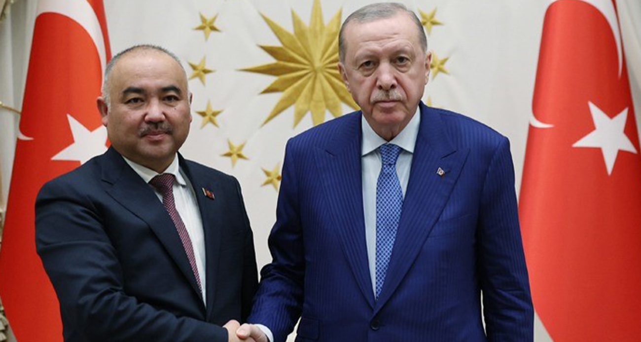 CUMHURBAŞKANI ERDOĞAN, KIRGIZİSTAN MECLİS BAŞKANI TURGUNBEK UULU’YU KABUL ETTİ 