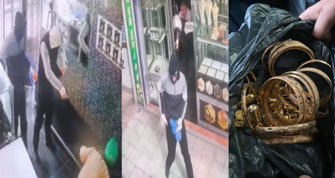 GAZİANTEP’TE SİLAHLI, MASKELİ VE BİBER GAZLI KUYUMCU SOYGUNU KAMERADA