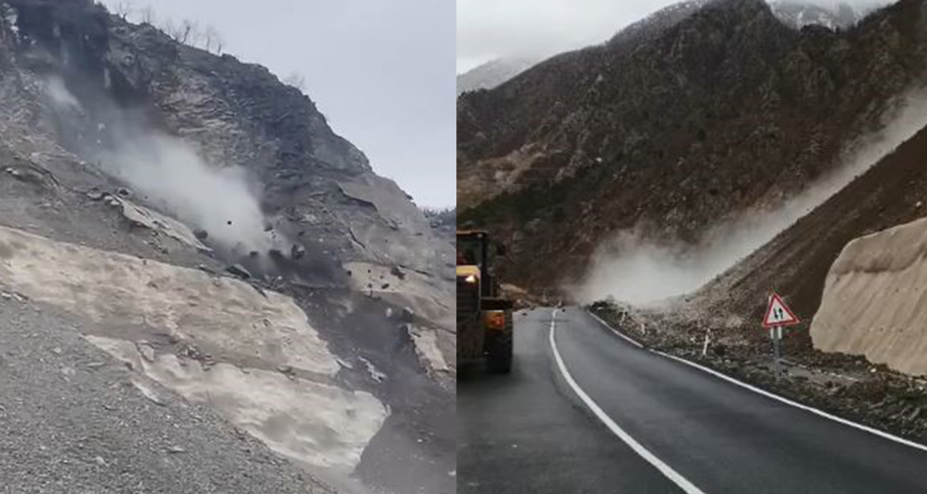 ARTVİN-ŞAVŞAT KARAYOLUNDA HEYELAN