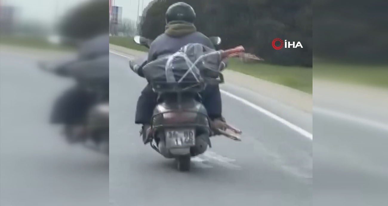 MOTORCU AYAĞININ ALTINDA ET TAŞIDI