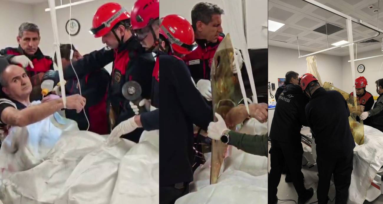 GÖĞÜS BOŞLUĞUNA DEMİR SAPLANAN HASTANIN AMELİYATINA İTFAİYE GİRDİ 