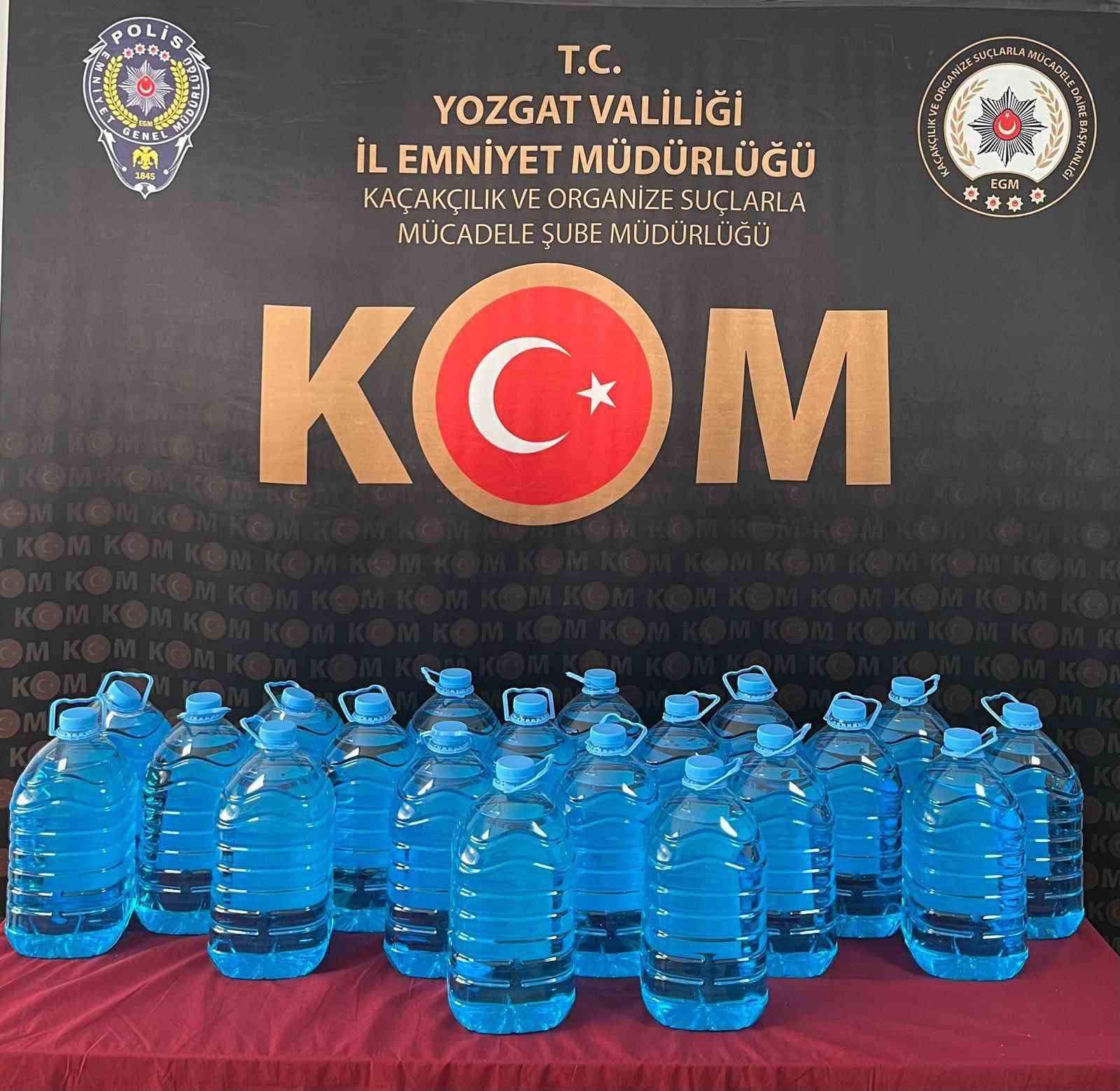 YOZGAT’TA 160 LİTRE ETİL ALKOL ELE GEÇİRİLDİ 