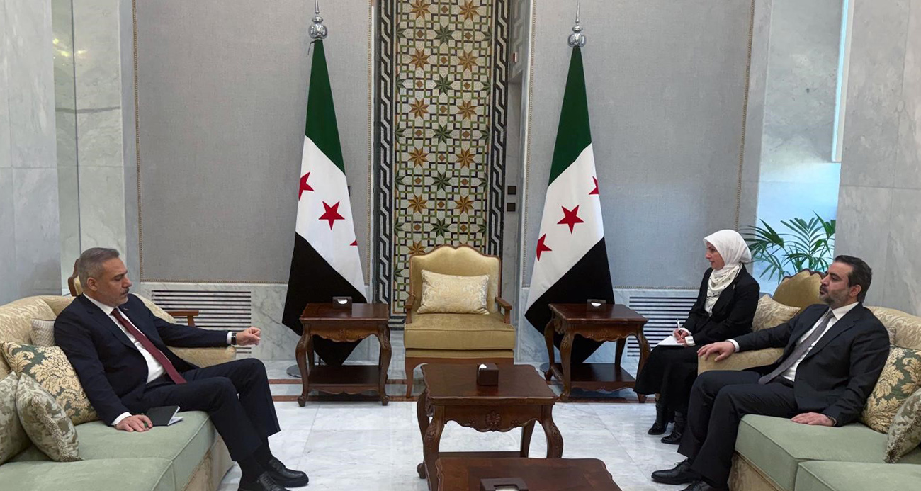 DIŞİŞLERİ BAKANI FİDAN, SURİYELİ MEVKİDAŞI ŞEYBANİ İLE BİR ARAYA GELDİ 