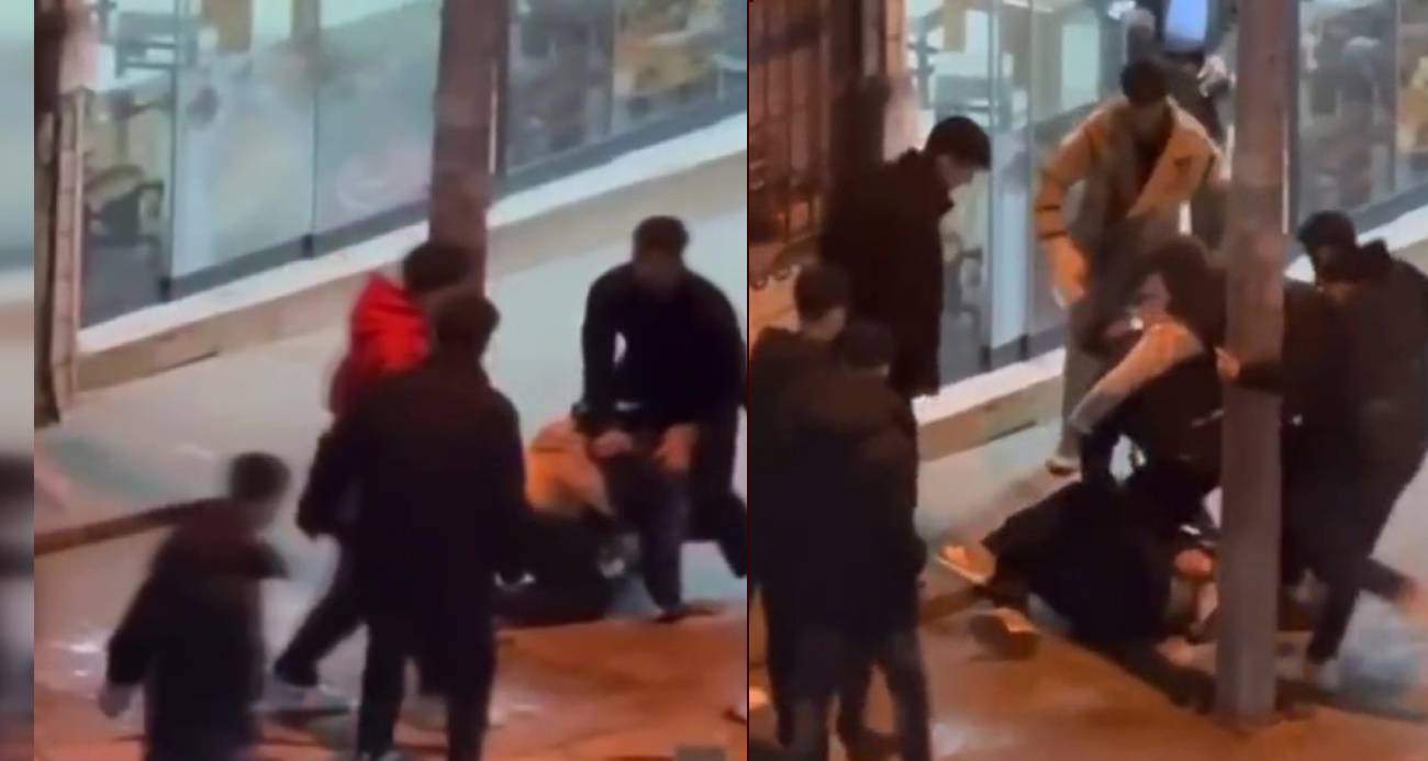 PENDİK’TE DARP ANLARI KAMERAYA YANSIDI: 4 SALDIRGAN 1 KİŞİYİ HEDEF ALDI 