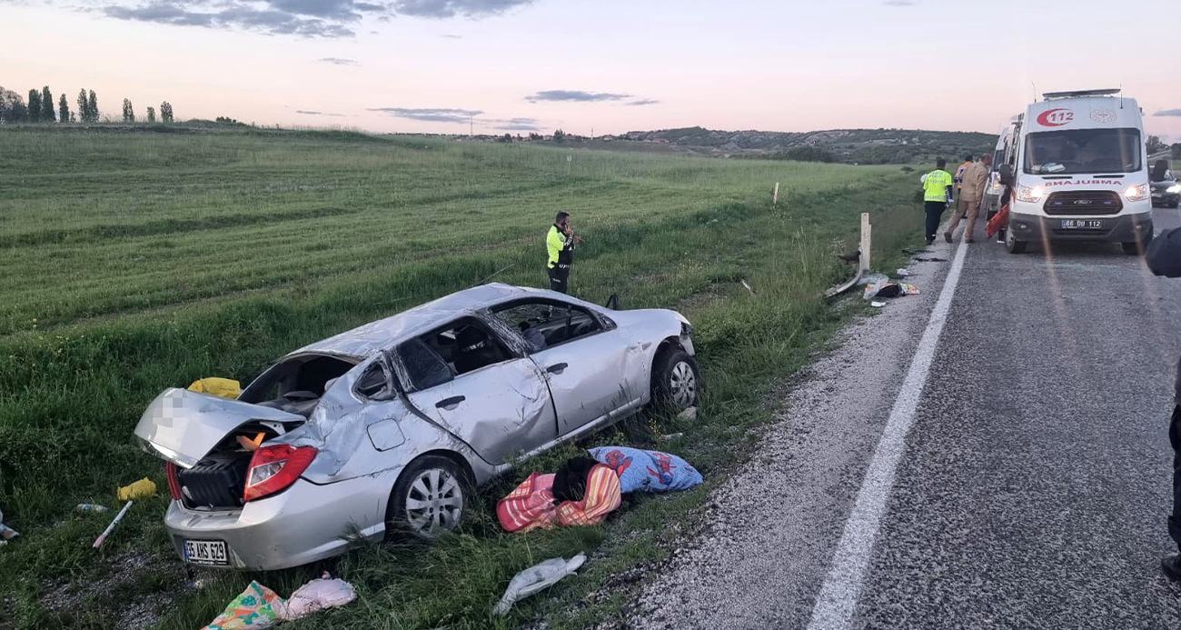 YOZGAT’TA OTOMOBİL TAKLA ATTI: 1 ÖLÜ, 3 YARALI 