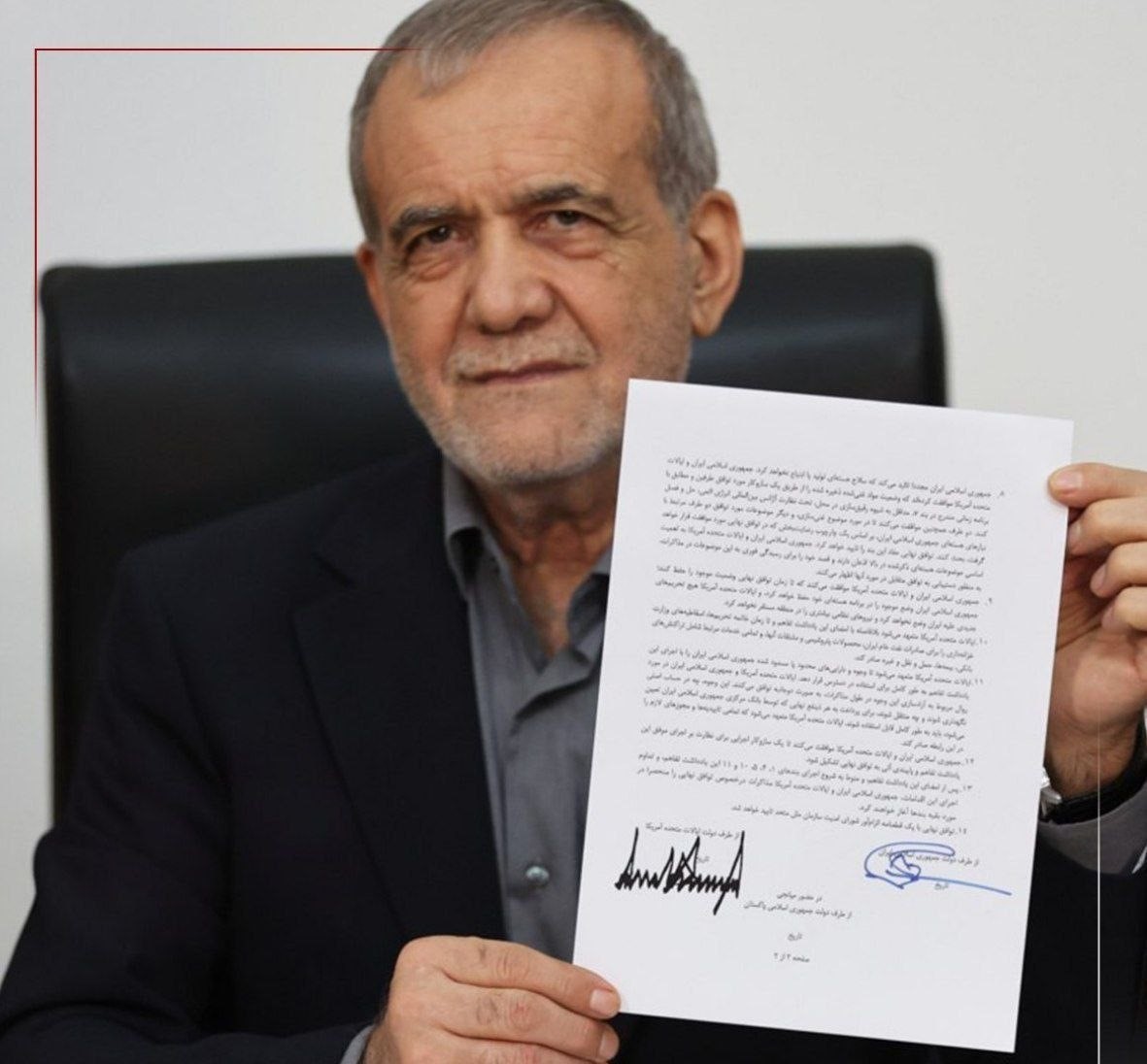 PEZEŞKİYAN’IN ABD İLE VARILAN MUTABAKAT ZAPTINI İMZALADIĞI ANLARIN FOTOĞRAFI PAYLAŞILDI