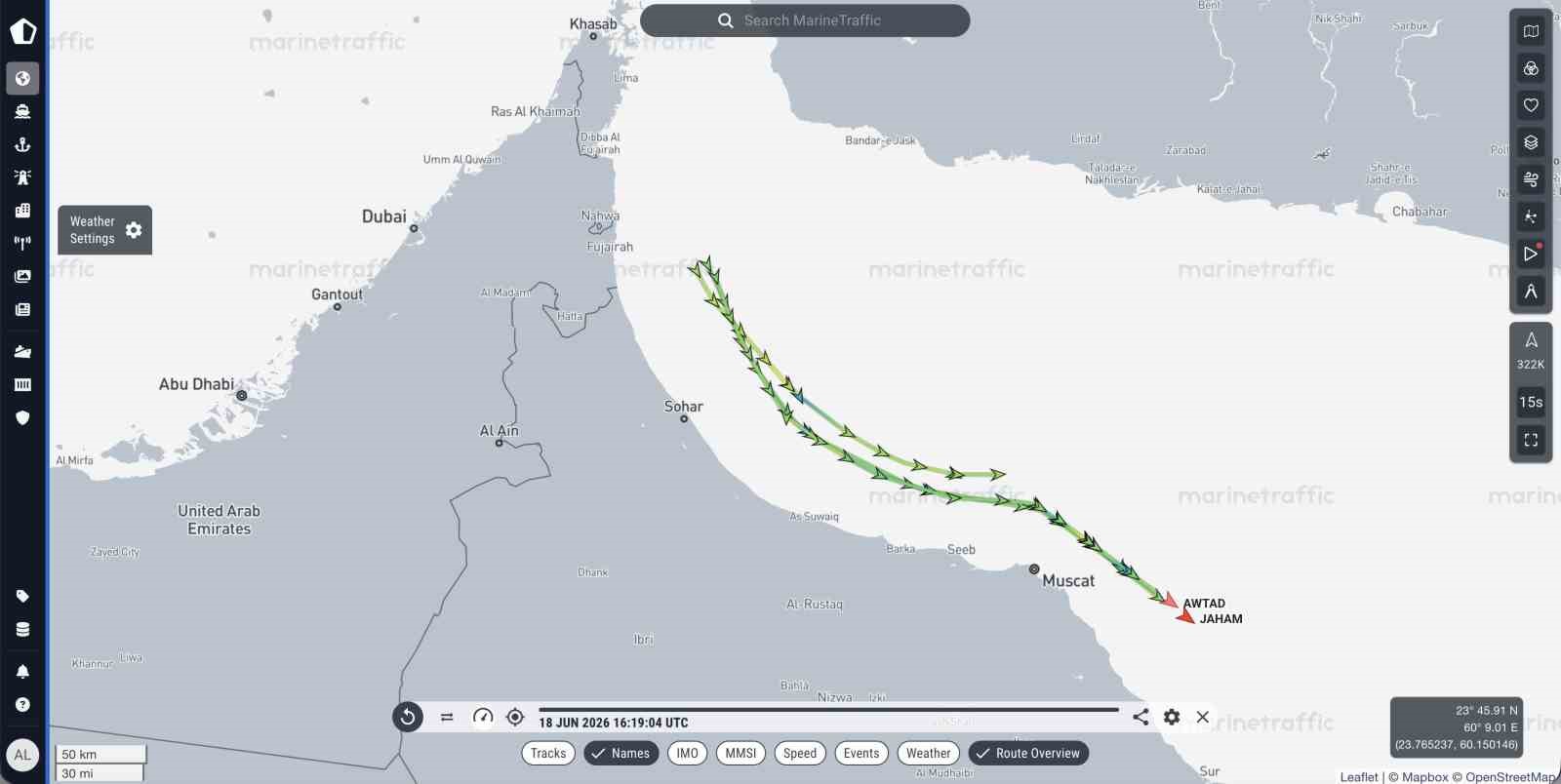 HÜRMÜZ BOĞAZI YAKINLARINDAKİ SUUDİ ARABİSTAN BANDIRALI 3 SÜPER TANKER, YENİDEN TAKİP SİNYALİ VERMEYE BAŞLADI