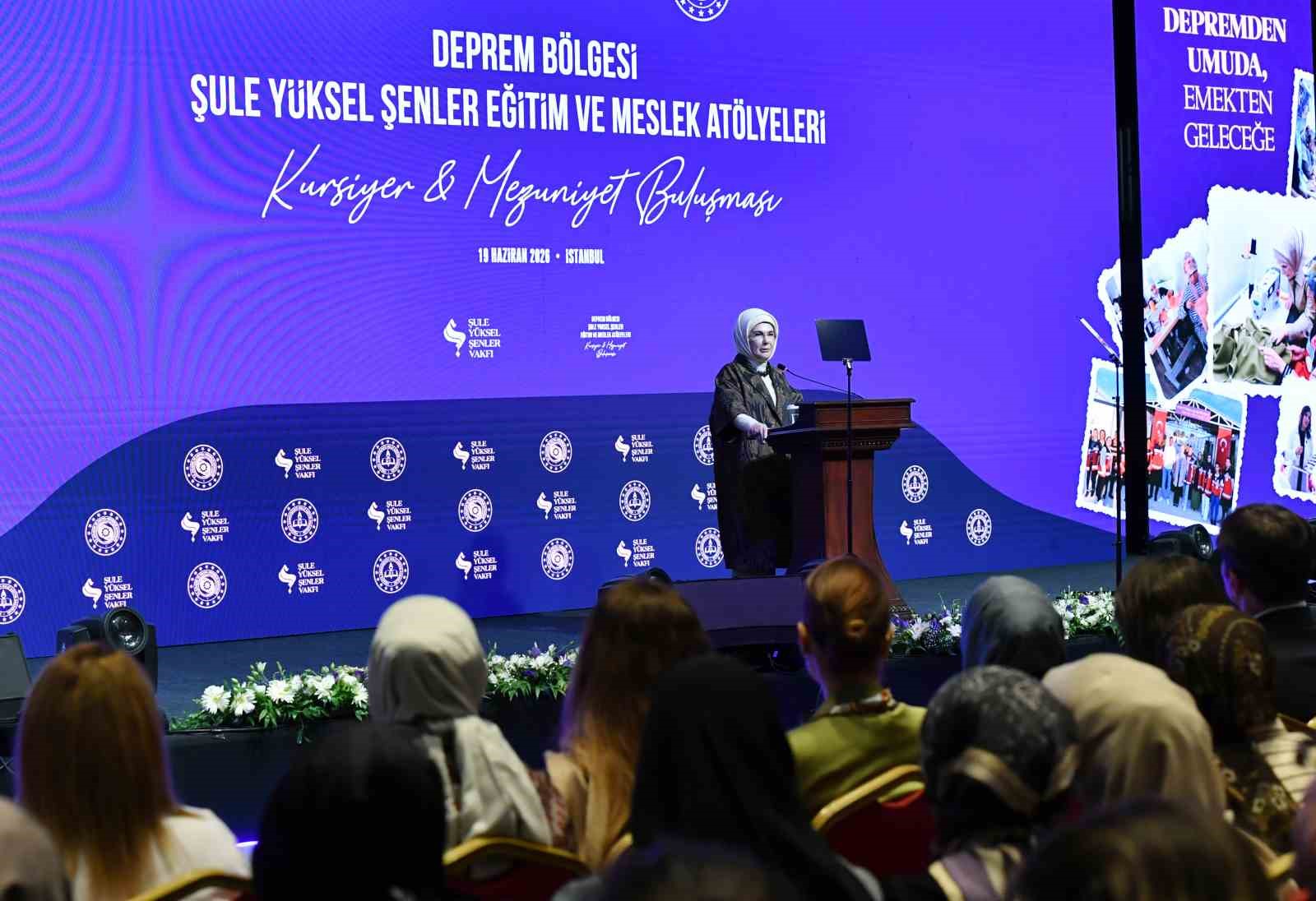 EMİNE ERDOĞAN: "KADINLARIN EKONOMİK HAYATA KATILMASI, AFET SONRASI TOPARLANMA DÖNEMİNDE BÜYÜK ÖNEME SAHİPTİR"