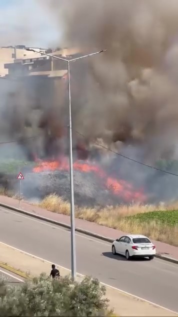 DARICA’DA ARAZİDE KORKUTAN YANGIN