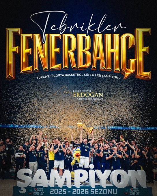 CUMHURBAŞKANI ERDOĞAN’DAN, FENERBAHÇE BEKO’YA TEBRİK MESAJI