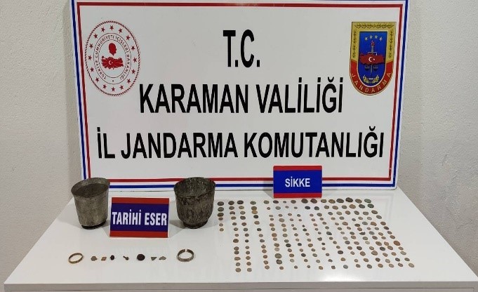 KARAMAN’DA TARİHİ ESER ELE GEÇİRİLDİ: 6 TUTUKLAMA