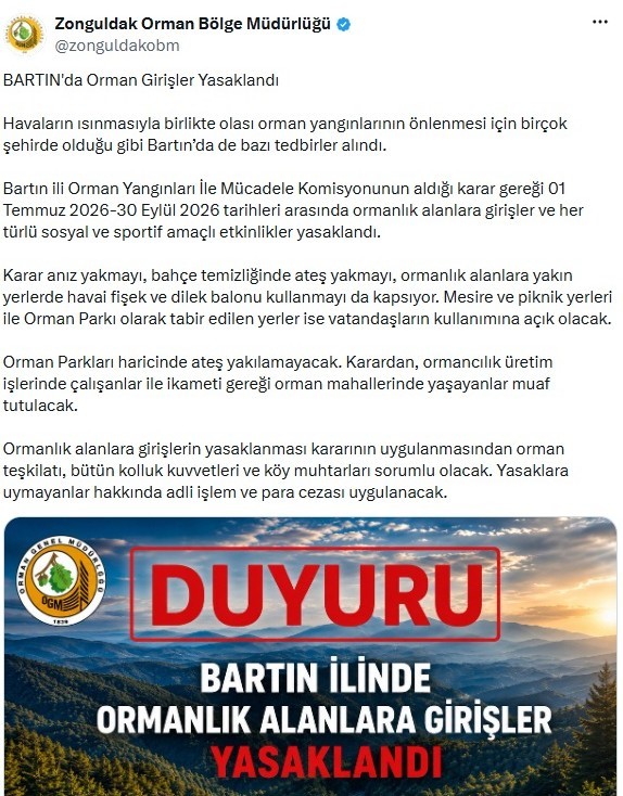 SICAKLIKLAR ARTTI, ORMANLARA GİRİŞ YASAKLANDI