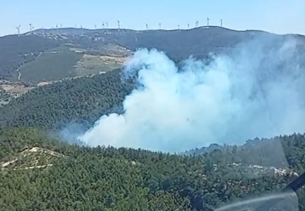 SOMA’DAKİ ORMAN YANGININA HAVADAN VE KARADAN MÜDAHALE BAŞLADI