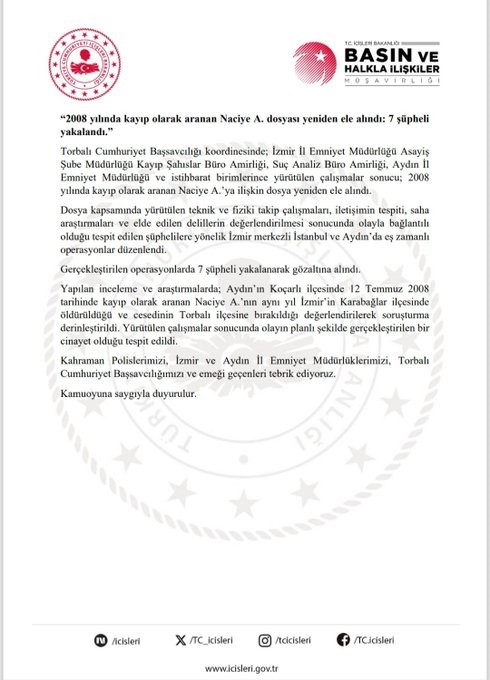AYDIN’DAKİ 18 YILLIK KAYIP VAKASININ PLANLI CİNAYET OLDUĞU ORTAYA ÇIKTI: 7 GÖZALTI