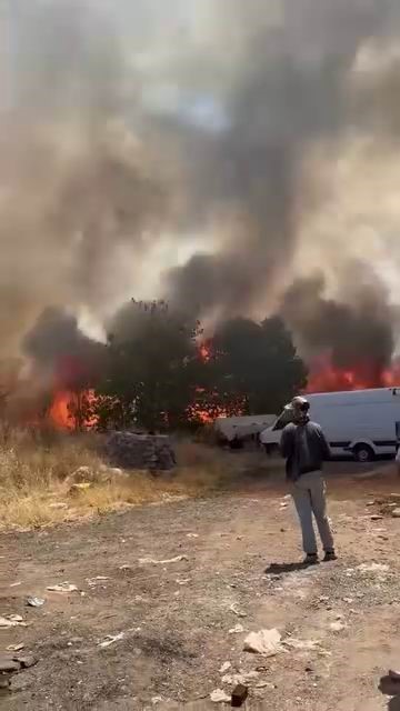 DİYARBAKIR’DA KORKUTAN YANGIN: YÜZLERCE DÖNÜM ALAN ALEVLERE TESLİM OLDU