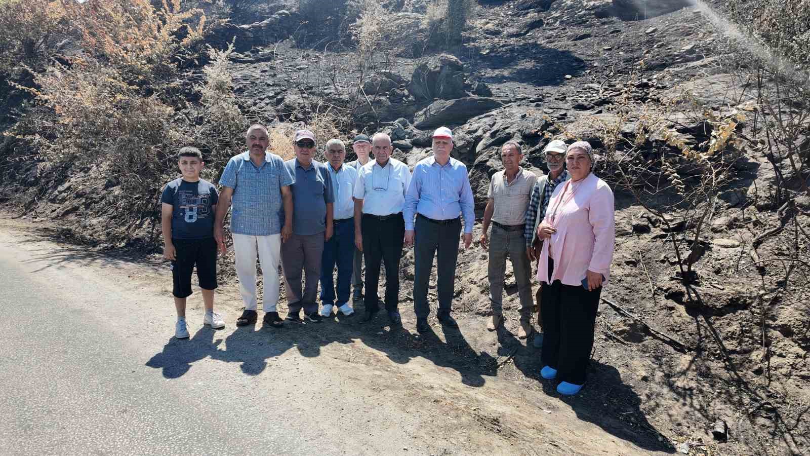 TZOB GENEL BAŞKANI BAYRAKTAR YANGININ VURDUĞU BÖLGEDE İNCELEME YAPTI